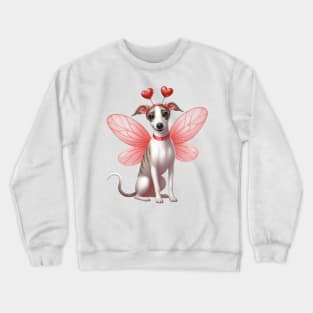 Valentine Fairy Whippet Dog Crewneck Sweatshirt